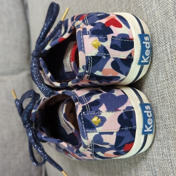 Keds Kate Spade Collab Sneakers Patriotic Red Blue Hearts Metallic Laces 5.5 - Picture 12 of 13
